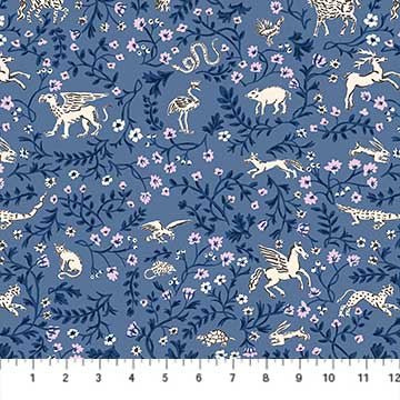 FIGO FabricsPromenade Formal Garden Evening BlueFabric