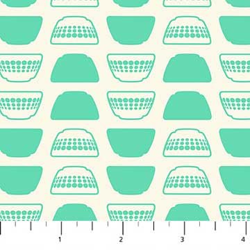 FIGO FabricsButterscotch Quilt Fabric Pyrex Bowls MintFabric