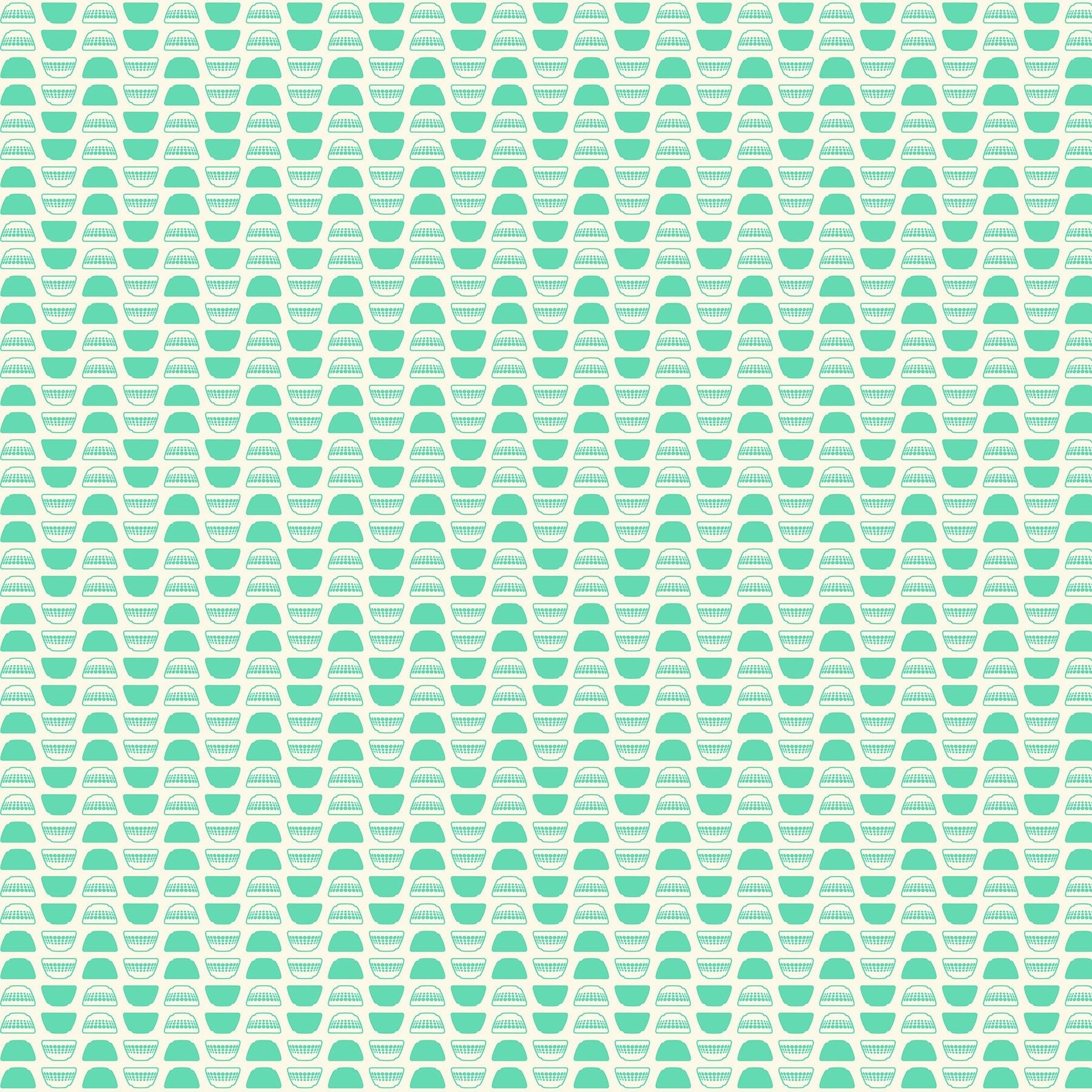 FIGO FabricsButterscotch Quilt Fabric Pyrex Bowls MintFabric