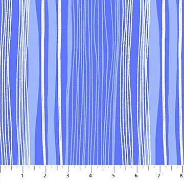 FIGO FabricsSangria Wavy Stripe Bright BlueFabric