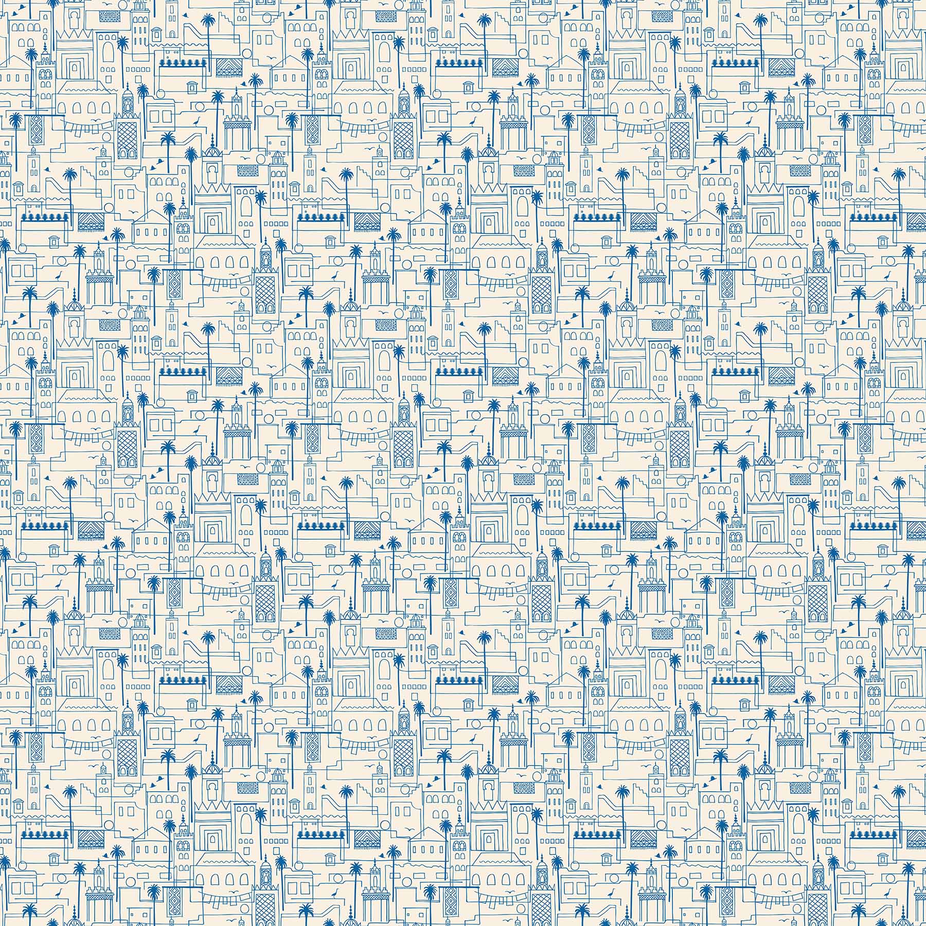 FIGO FabricsOasis Quilt Fabric City CreamFabric