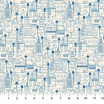 FIGO FabricsOasis Quilt Fabric City CreamFabric