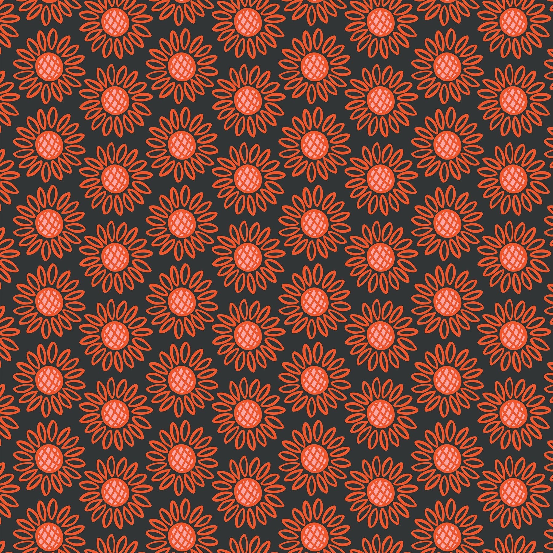 FIGO FabricsSqueeze Daisy BlackFabric