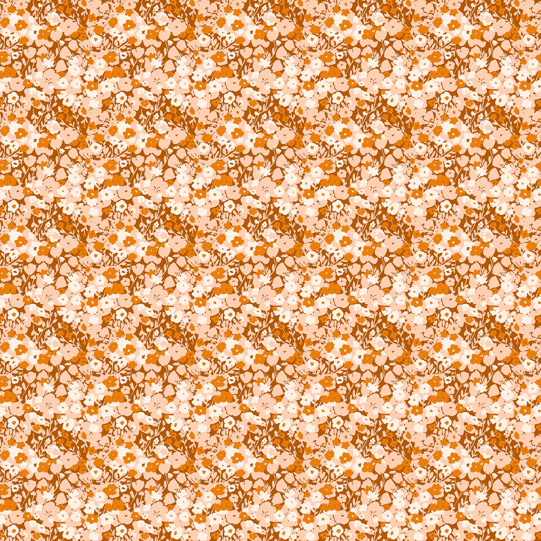 FIGO FabricsSummer's End Quilt Fabric Small Flowers RustFabric