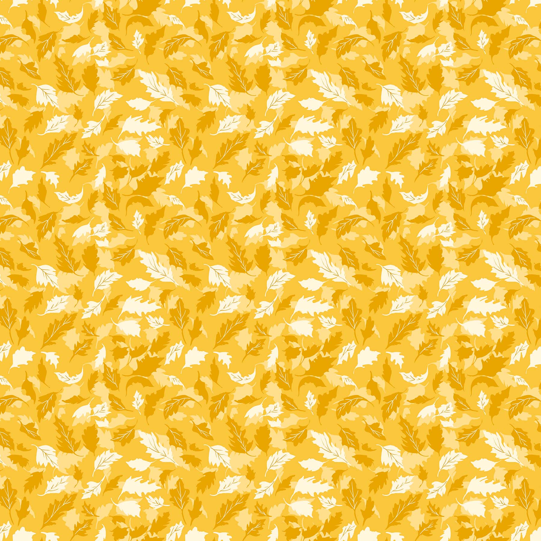 FIGO FabricsSummer's End Quilt Fabric Leaves YellowFabric