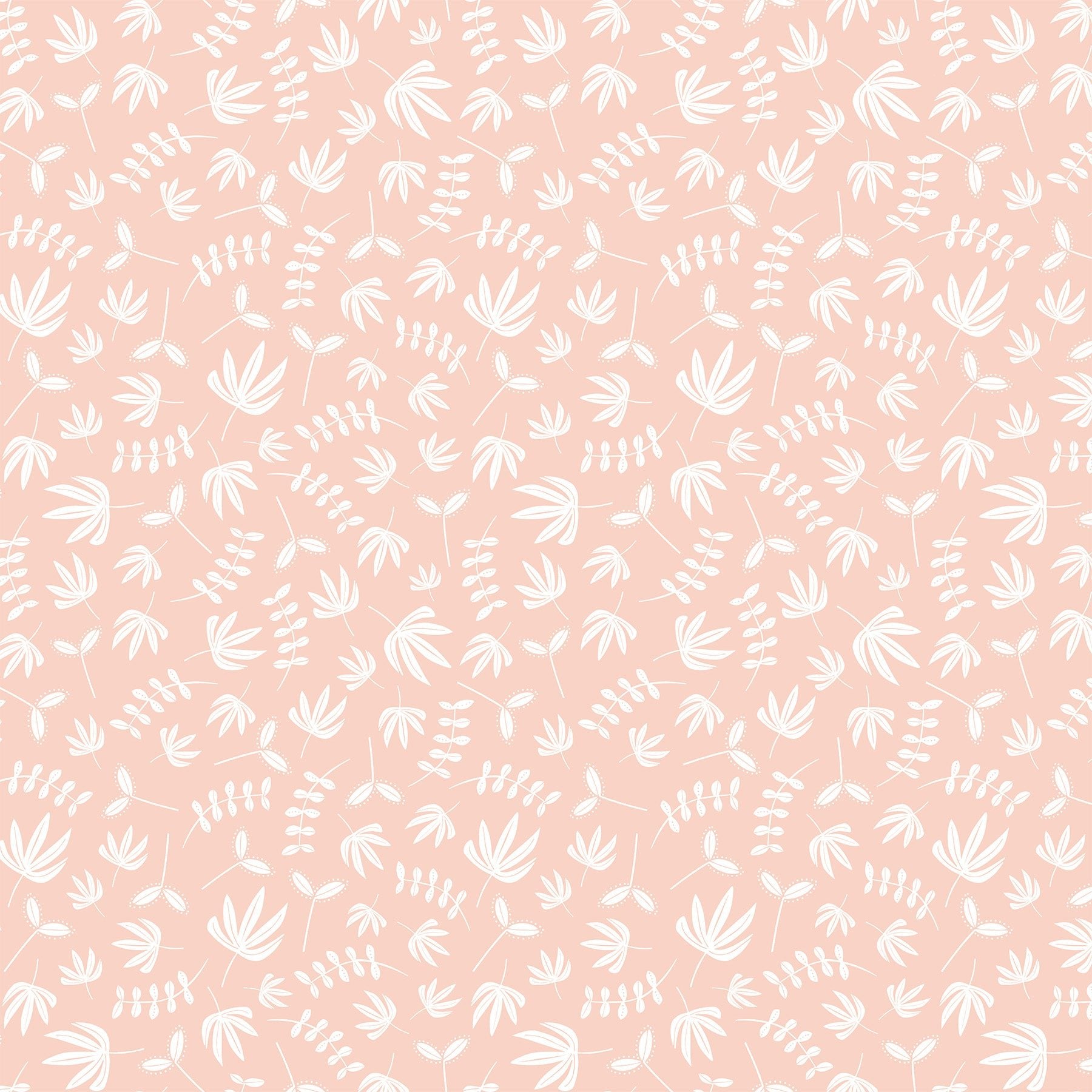 FIGO FabricsHand Stitched Quilt Fabric Plants PinkFabric