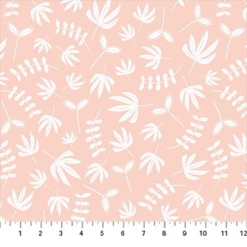 FIGO FabricsHand Stitched Quilt Fabric Plants PinkFabric
