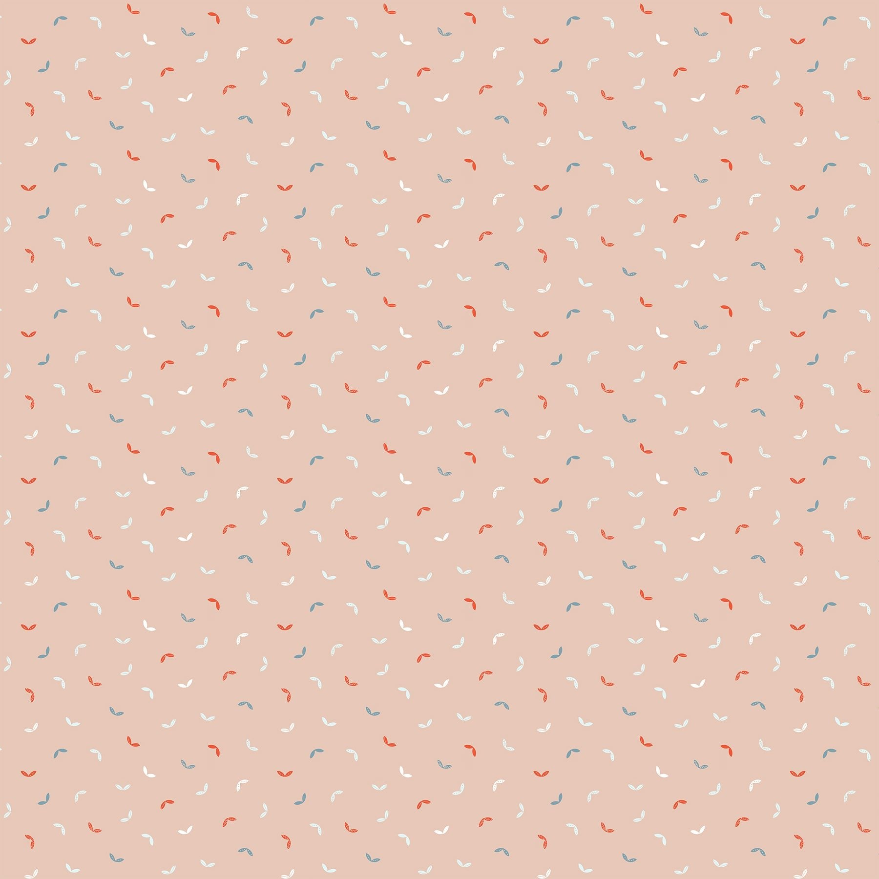 FIGO FabricsHand Stitched Quilt Fabric Tossed Leaves BeigeFabric