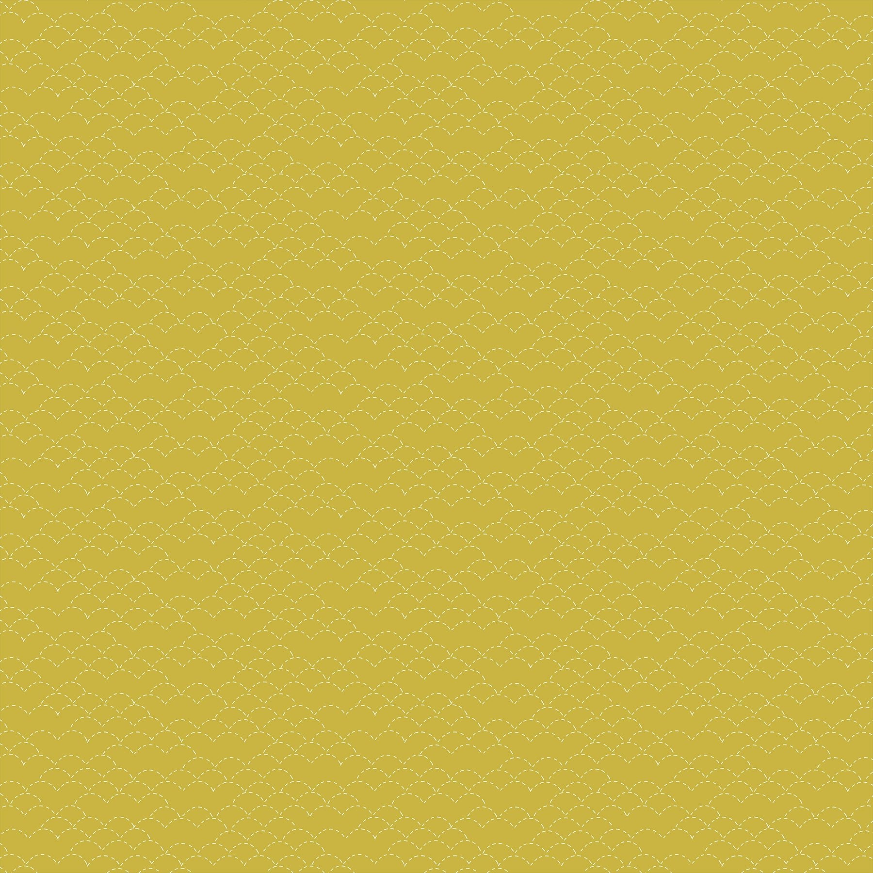 FIGO FabricsHand Stitched Quilt Fabric Stitches MustardFabric