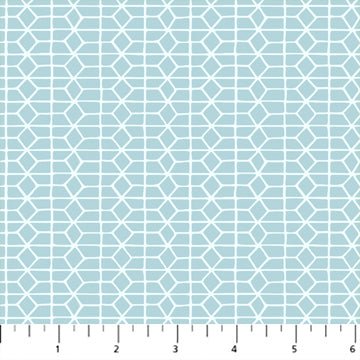 FIGO FabricsHand Stitched Quilt Fabric Hexies BlueFabric