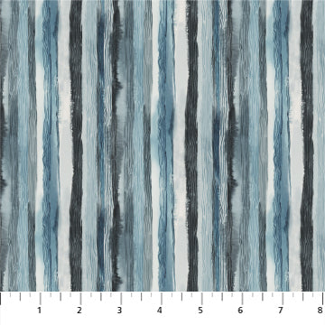 Birdwatch Quilt Fabric Painterly Stripe Blue