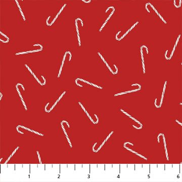FIGO FabricsNoel Candy Canes RedFabric
