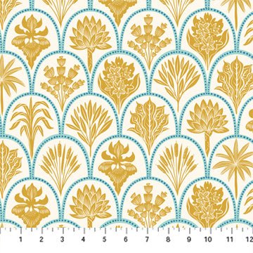 FIGO FabricsPond Tales Quilt Fabric Scallops CreamFabric