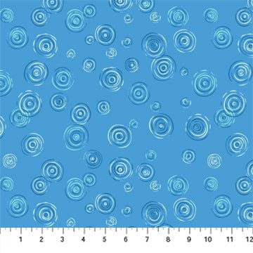 FIGO FabricsPond Tales Quilt Fabric Droplets BlueFabric