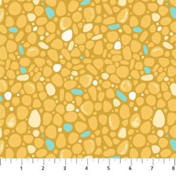 FIGO FabricsPond Tales Quilt Fabric Rocks OchreFabric