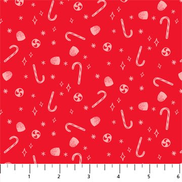 FIGO FabricsMerry Kitchmas Quilt Fabric Candies RedFabric