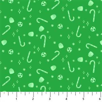 FIGO FabricsMerry Kitchmas Quilt Fabric Candies GreenFabric