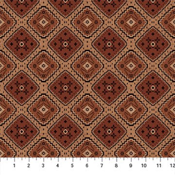 FIGO FabricsMountains Calling Quilt Fabric Geo BrownFabric