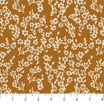 FIGO FabricsWild Cottage Quilt Fabric Blossoms OchreFabric