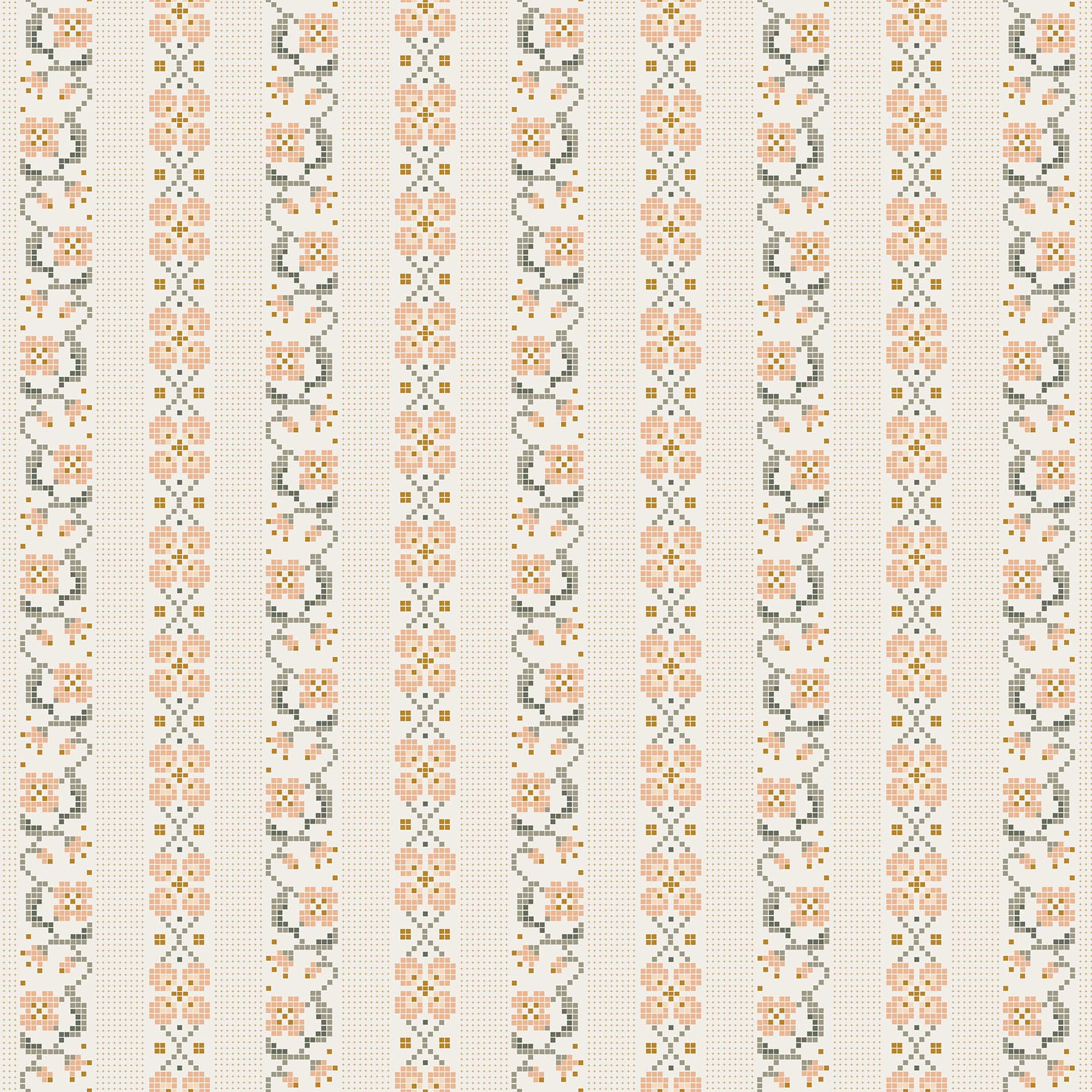 FIGO FabricsKlara Quilt Fabric Cross Stitch CreamFabric