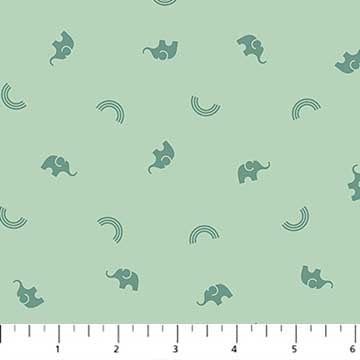 FIGO FabricsLucky Charms Elephants & Rainbows 70 MintFabric
