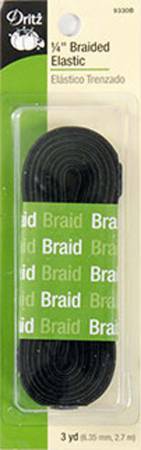 Dritz6mm Braided Elastic BlackElastic
