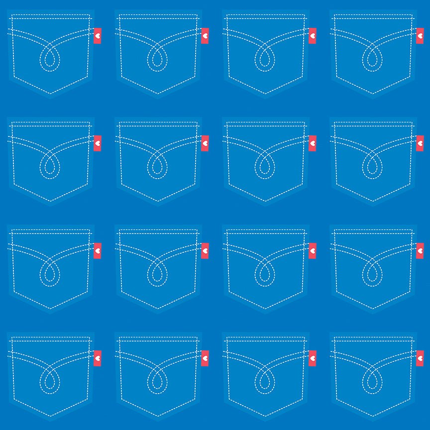 Riley Blake DesignsDown On The Farm Fabric Pockets BlueFabric