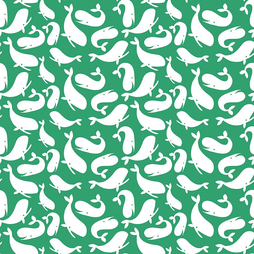 Riley Blake DesignsAhoy Mermaids Quilt Fabric Whales GreenFabric