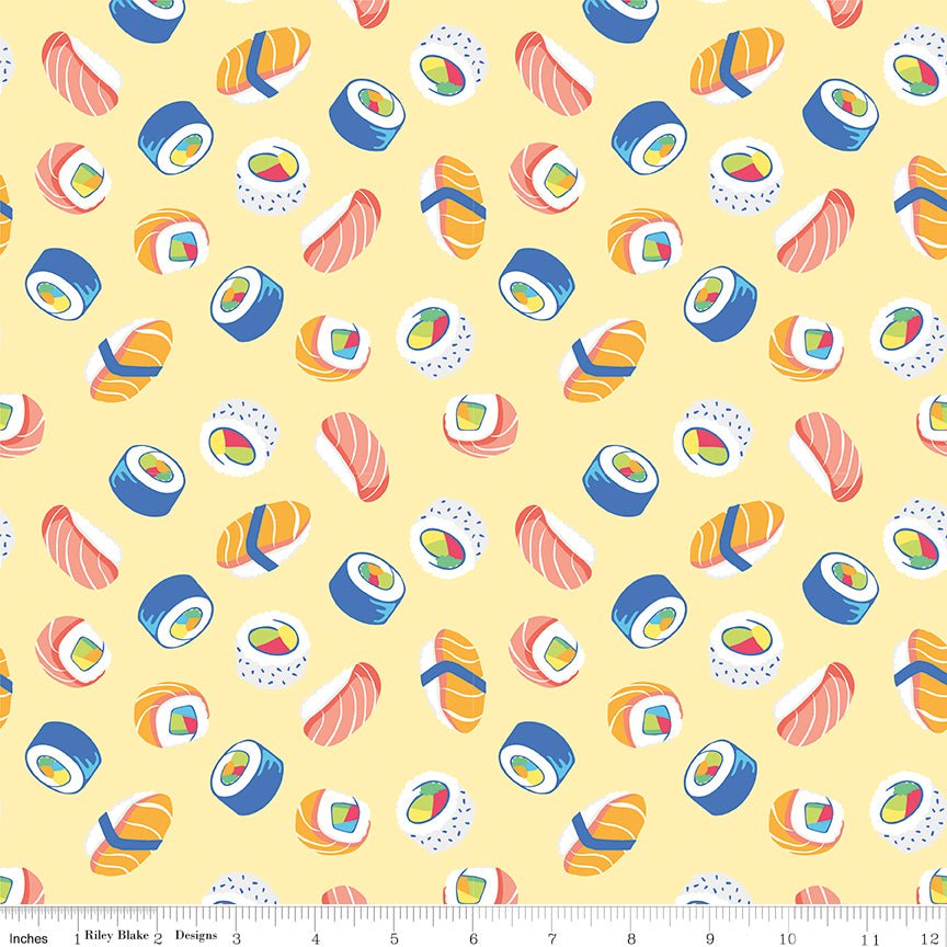 Riley Blake DesignsRainbowfruit Quilt Fabric How We Roll YellowFabric