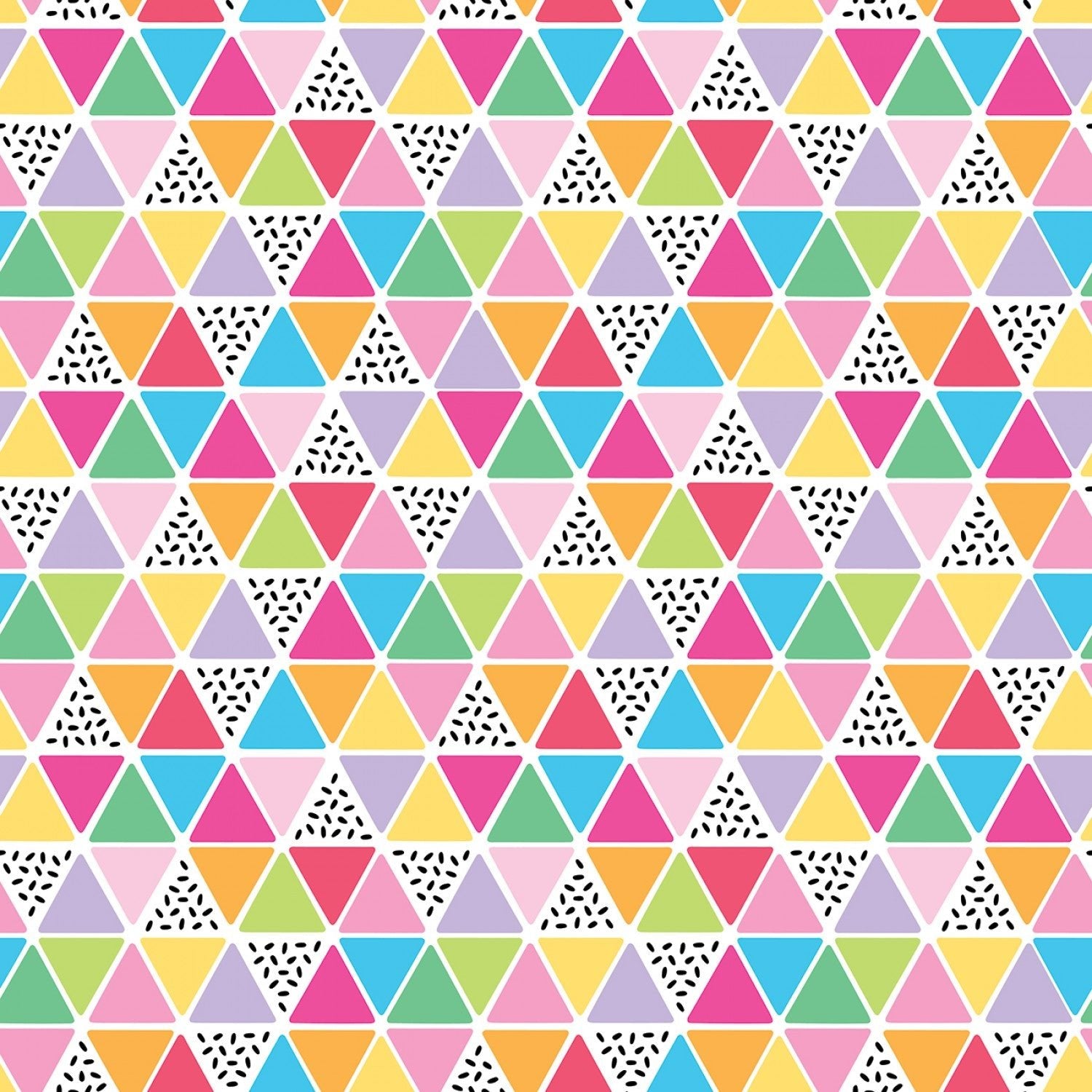 Riley Blake DesignsRainbowfruit Quilt Fabric Triangles WhiteFabric