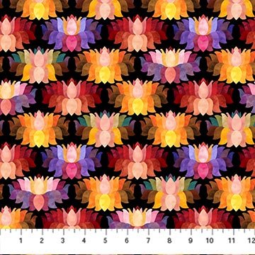 NorthcottFlamenco Quilt Fabric Floral Grid MultiFabric