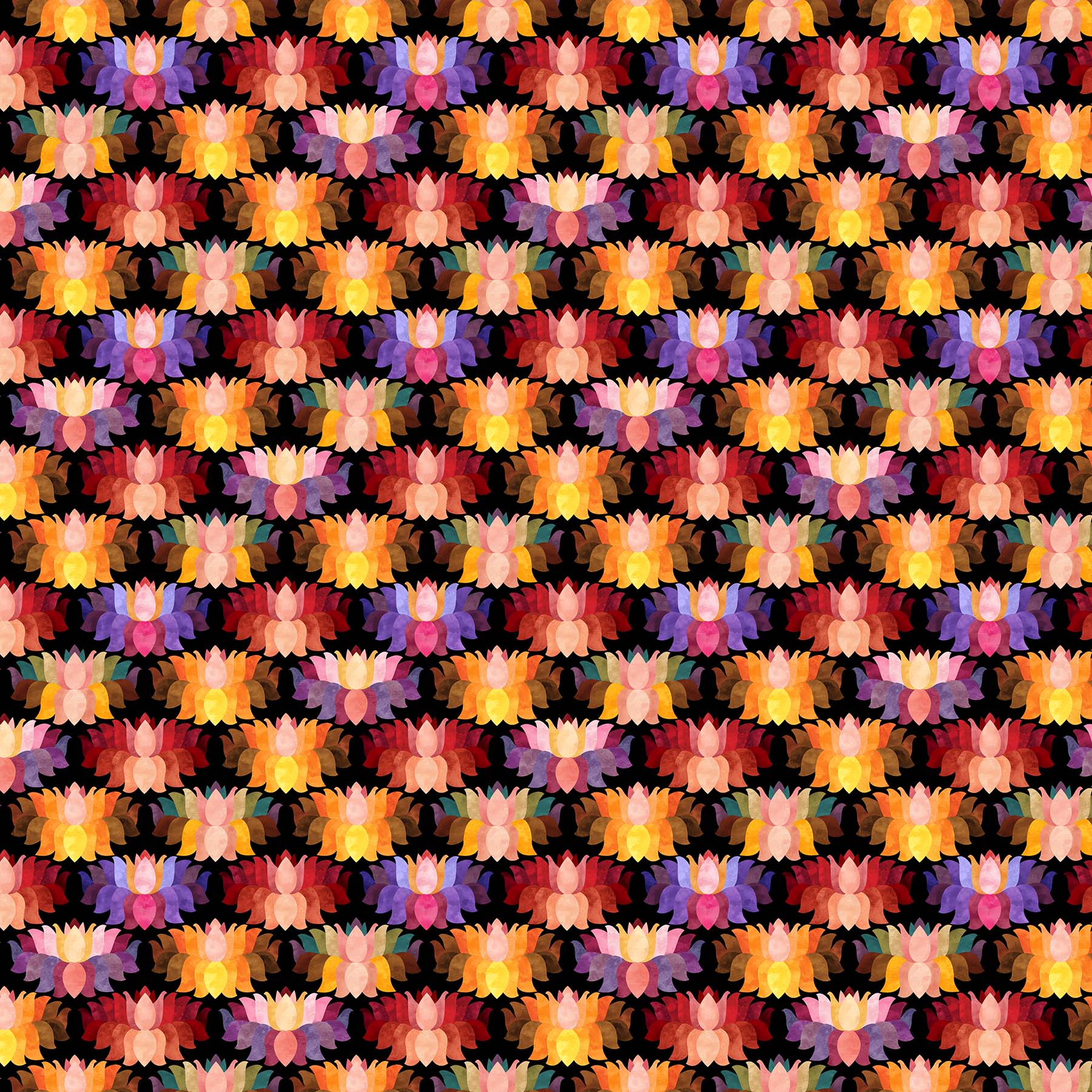 NorthcottFlamenco Quilt Fabric Floral Grid MultiFabric