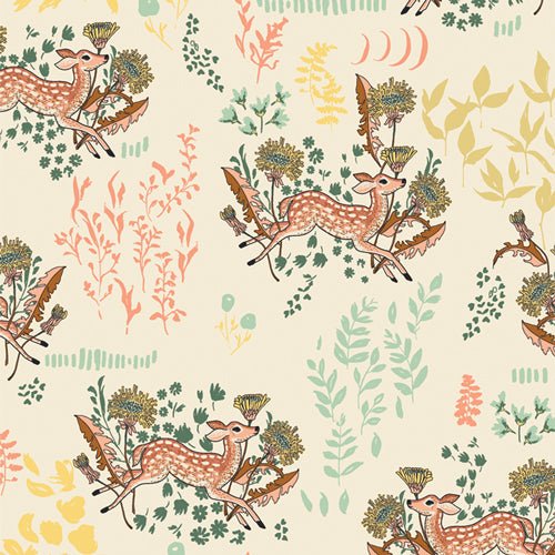 Art Gallery FabricsWild Forgotten FLANNEL Dandelion Doe ParsnipFabric