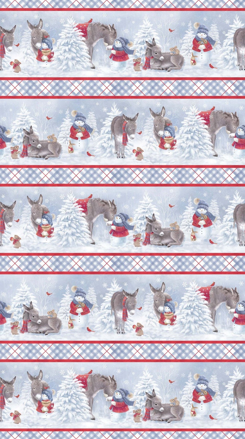 NorthcottLittle Donkey's Christmas FLANNEL Border PrintFabric