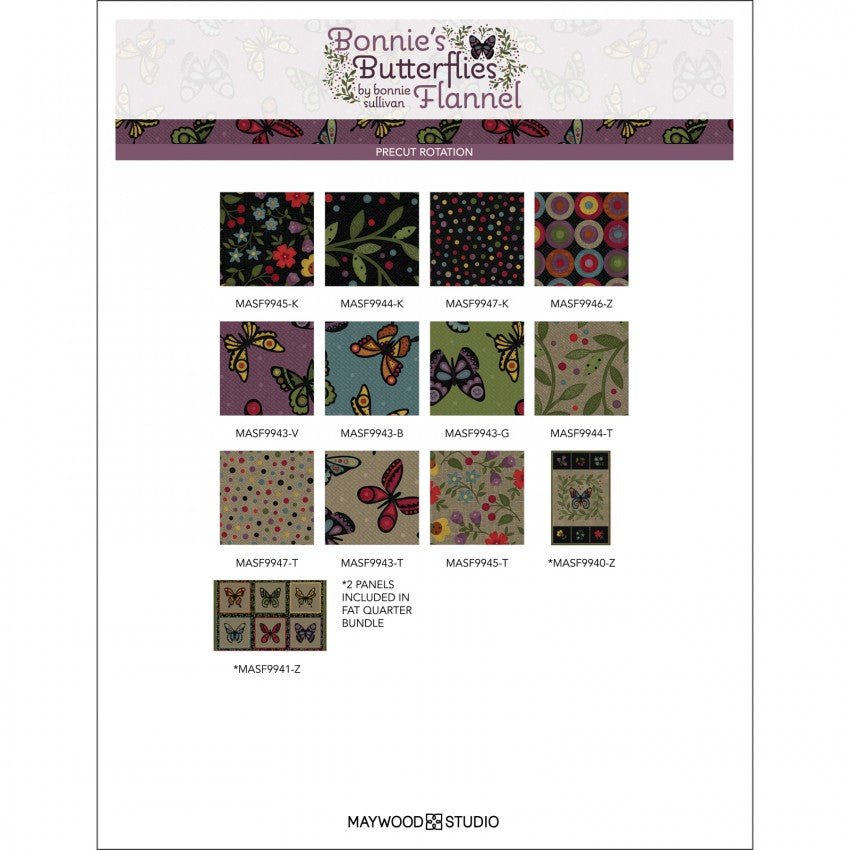 Maywood StudioBonnie's Butterflies FLANNEL Fat 1/4 BundleFabric Bundles
