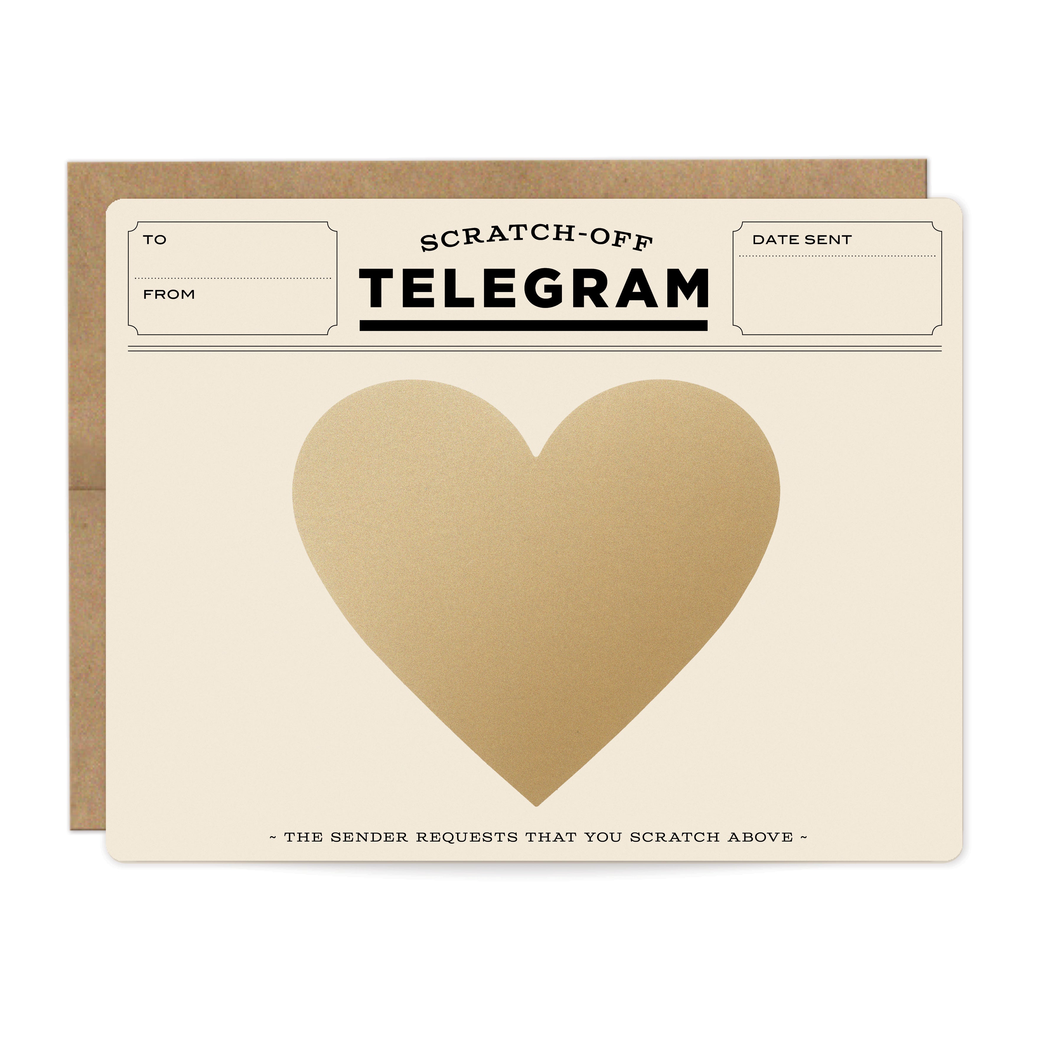 Inklings PaperieClassic Telegram Scratch - off CardGreeting & Note Cards