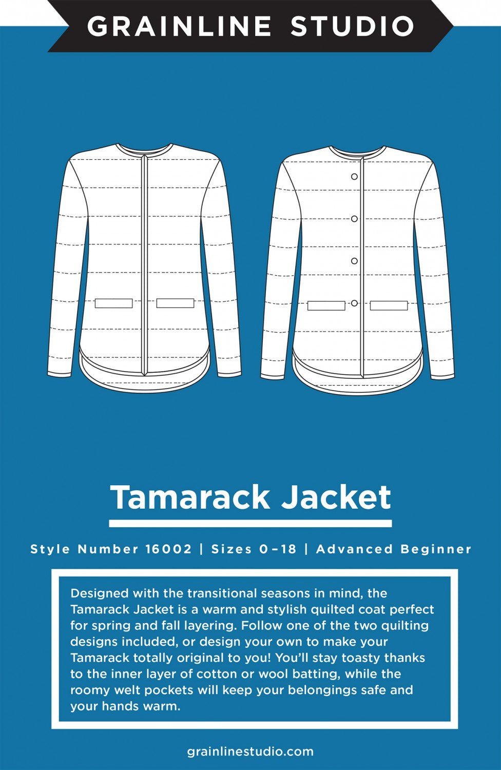 Grainline StudioTamarack Quilted Jacket Sewing PatternSewing Patterns