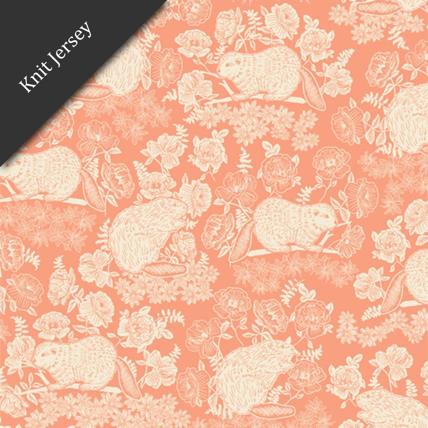 Art Gallery FabricsWild Forgotten Knit Fabric Beaver and Bloom PeachFabric