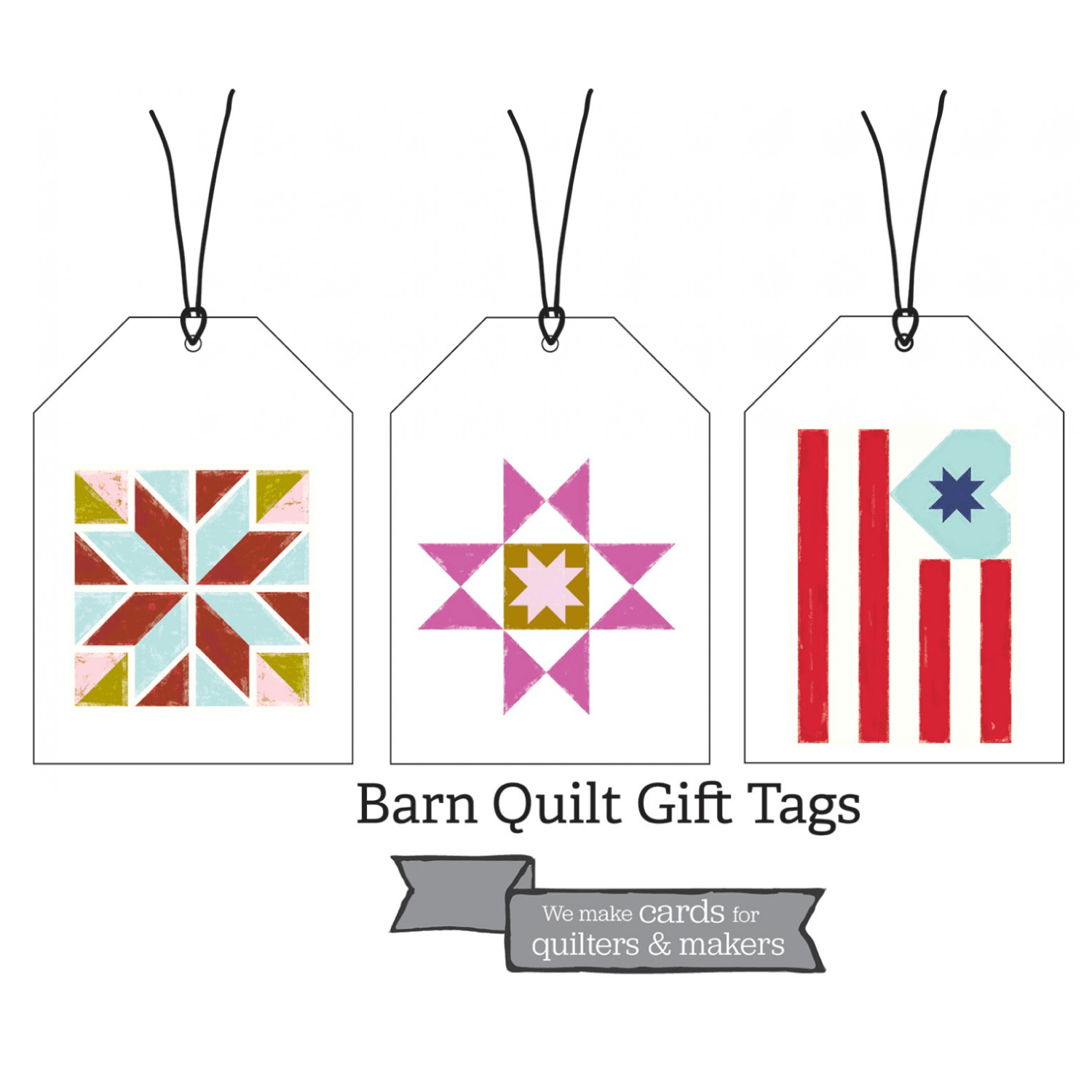 Kati CupcakeBarn Quilt Gift Tags 3pcGift Tags & Labels