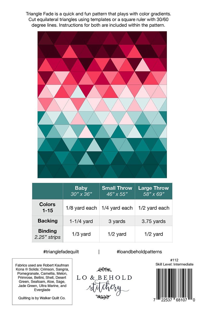 Lo & Behold StitcheryTriangle Fade Quilt PatternQuilt Patterns