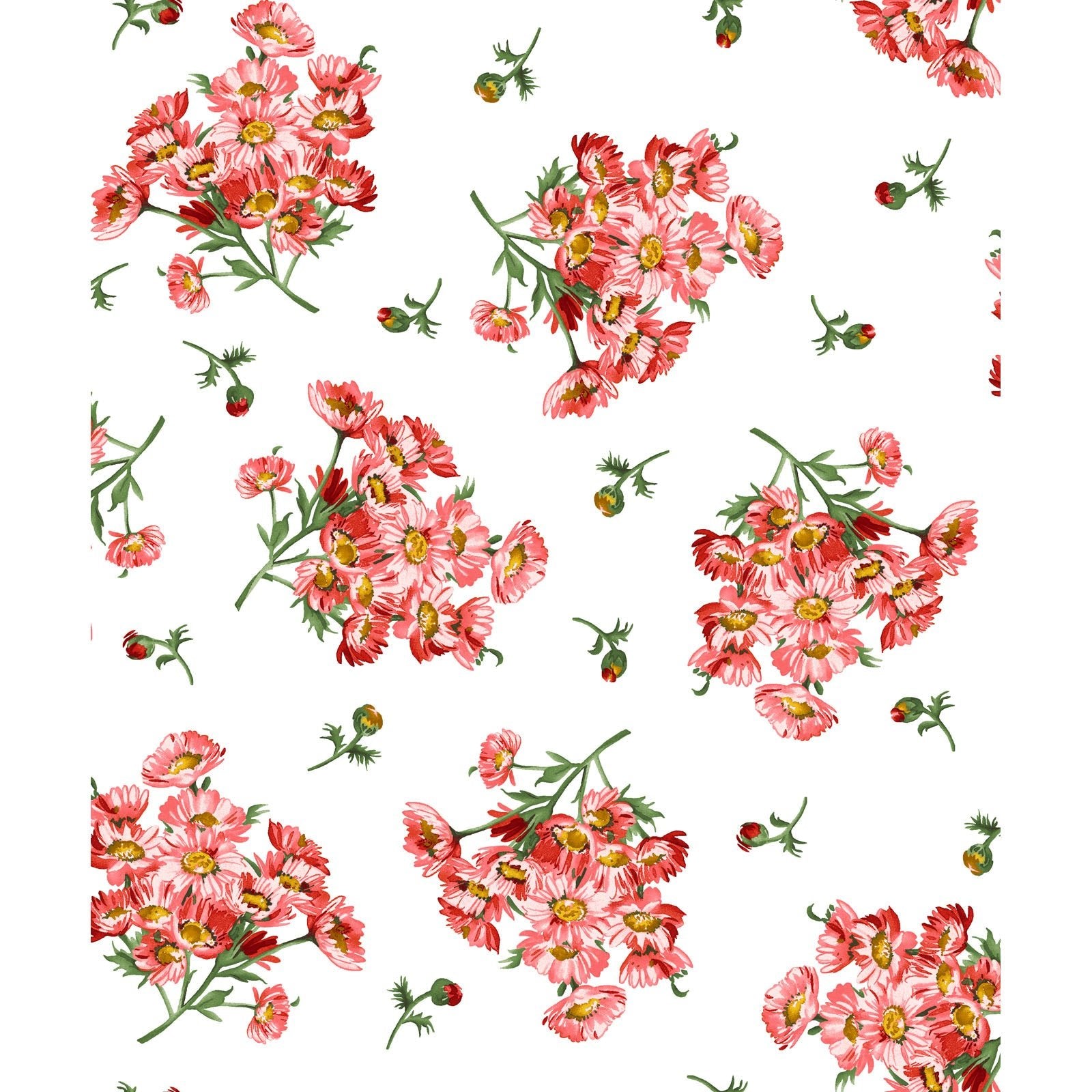 Maywood StudioProse Quilt Fabric Daisy Bouquets Ultra WhiteFabric