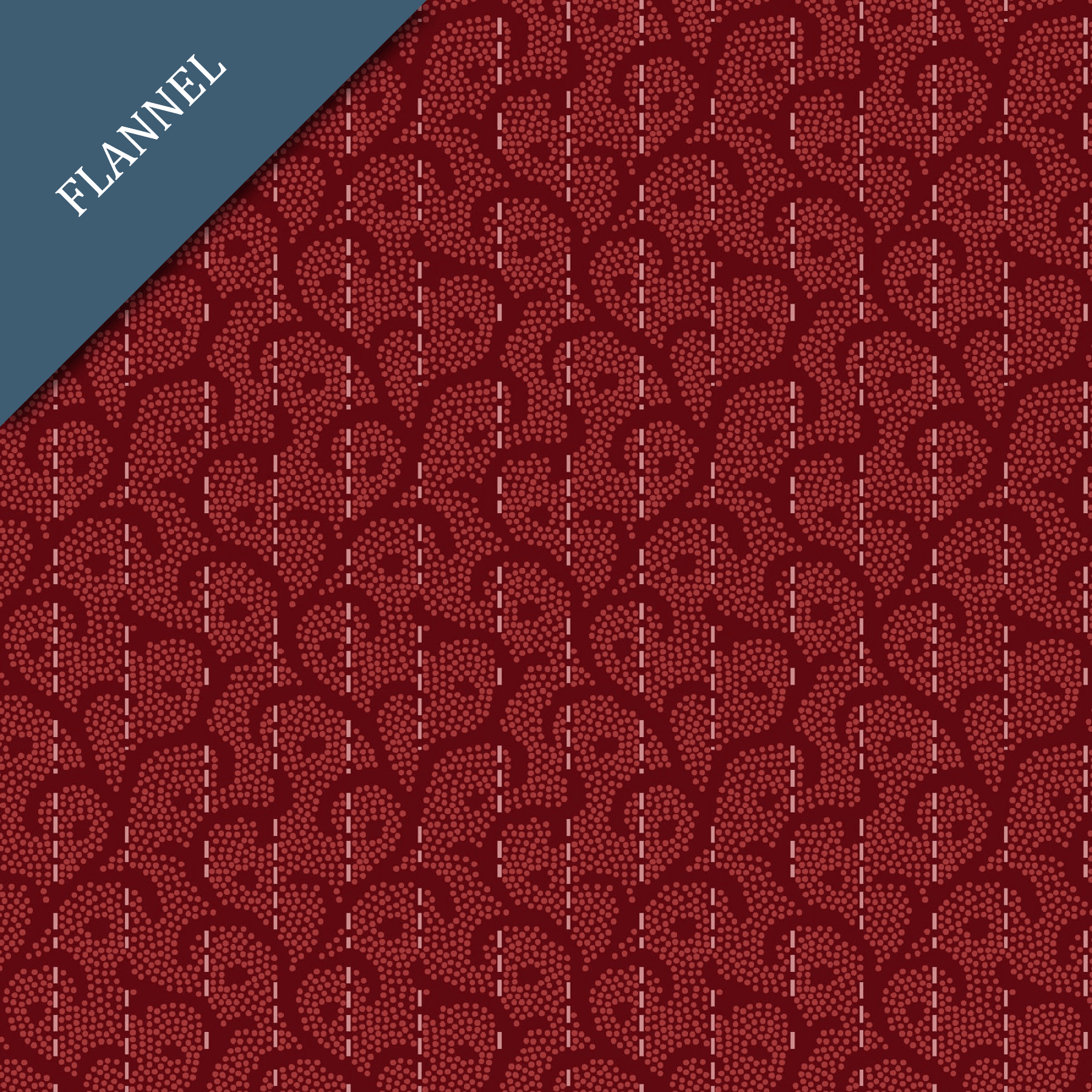 Maywood StudioHeritage Woolies FLANNEL Fabric Stitched Scroll RedFabric