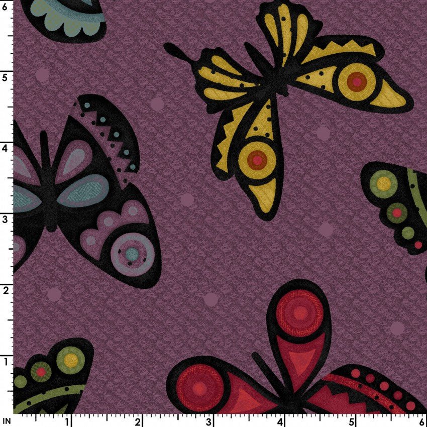 Maywood StudioBonnie's Butterflies FLANNEL Quilt Fabric Butterflies VioletFabric