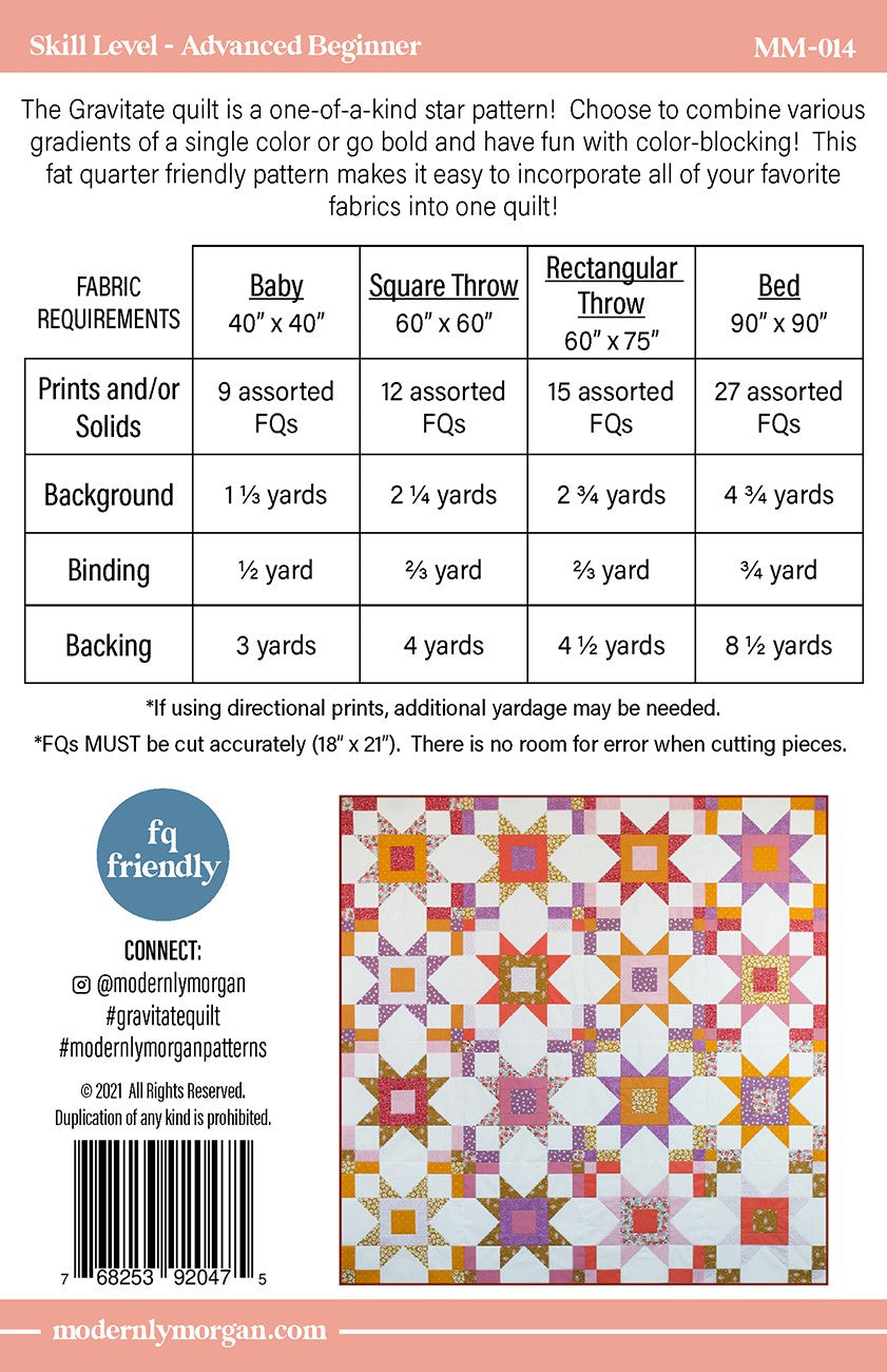 Gravitate Quilt Pattern