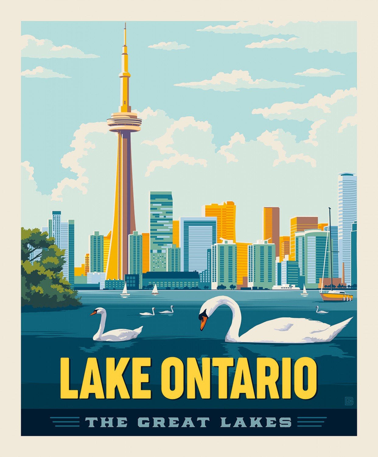Riley Blake DesignsDestinations 5 Fabric Lake Ontario Quilt Fabric PanelFabric Panel