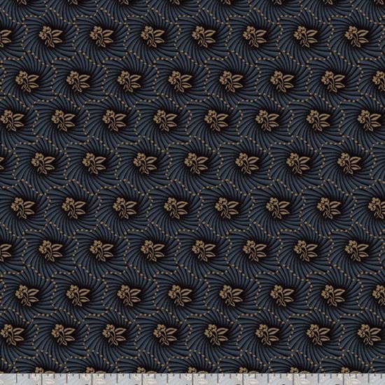 Marcus FabricsOld Blue Calicos Quilt Fabric Flower Maze NavyFabric