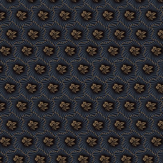 Marcus FabricsOld Blue Calicos Quilt Fabric Flower Maze NavyFabric