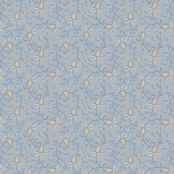 Marcus FabricsBack In The Day Quilt Fabric Sarah's Paisley BlueFabric