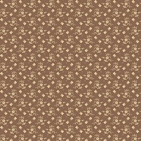Marcus FabricsBack In The Day Quilt Fabric Kate's Sprig BrownFabric