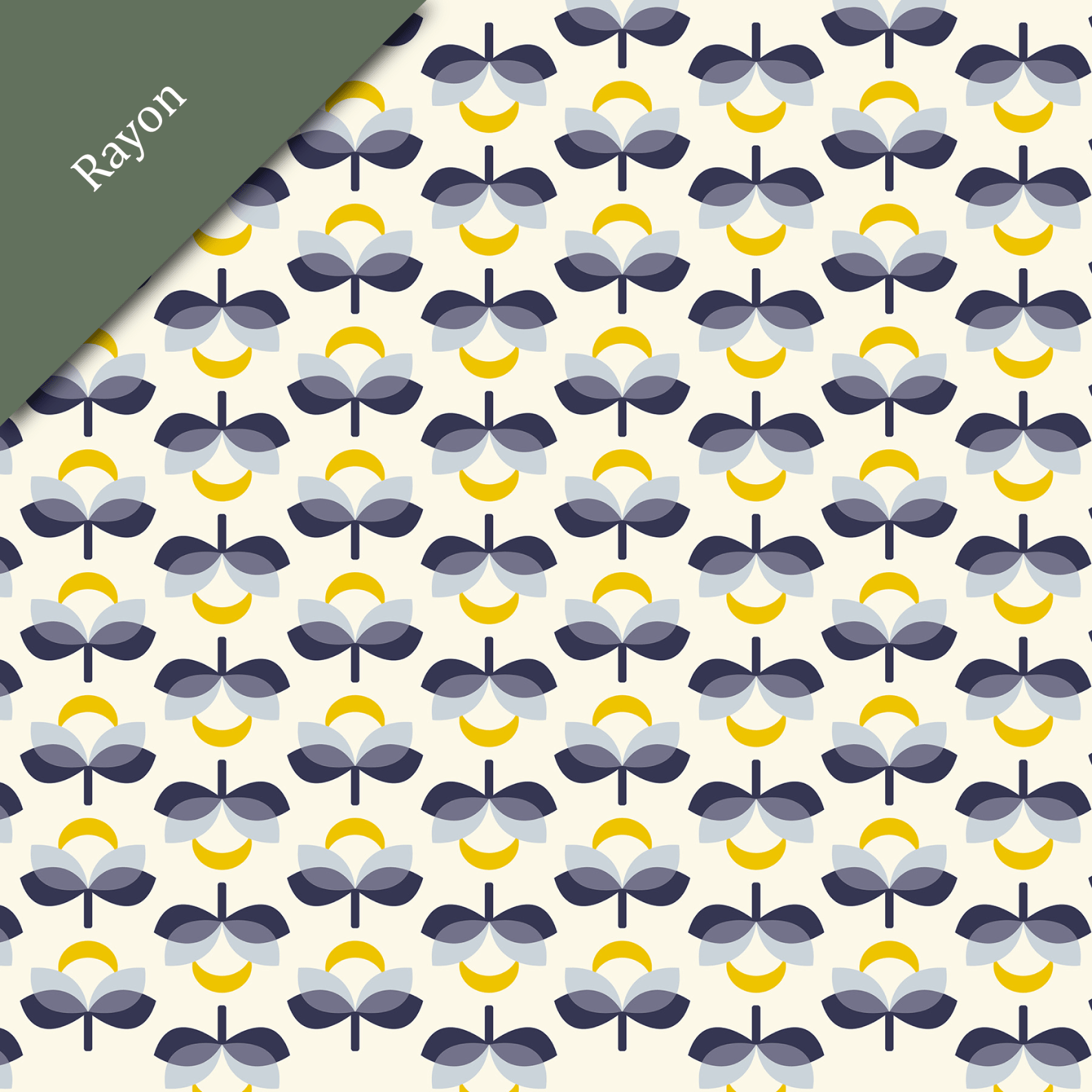 FIGO FabricsButterscotch RAYON Fabric Mod Flower CreamFabric